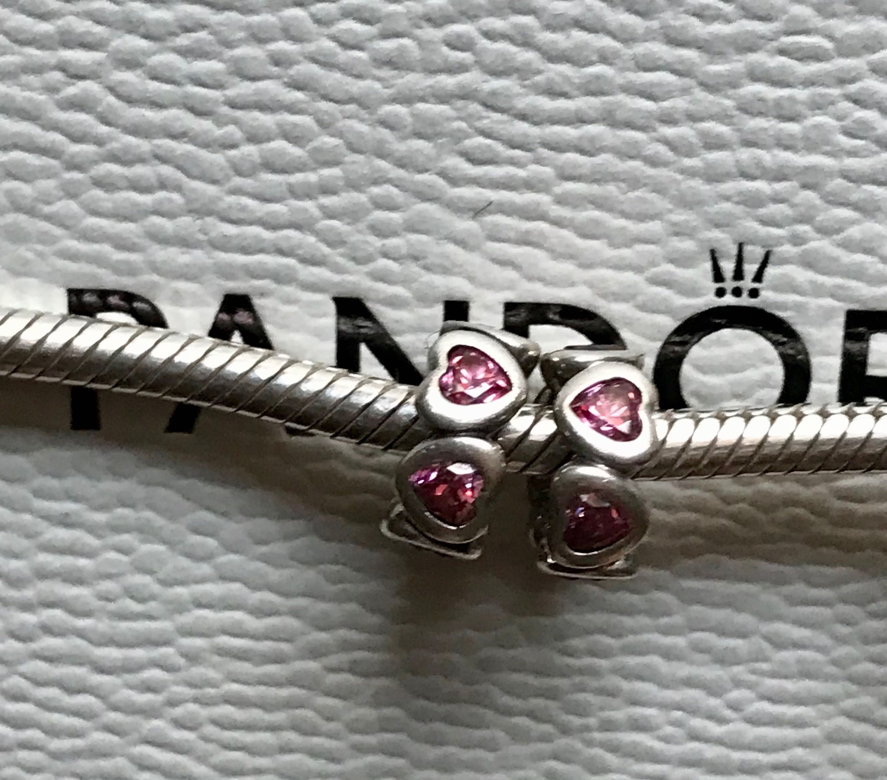 Pandora Charms Różowe Błyszczące Serca Unikat