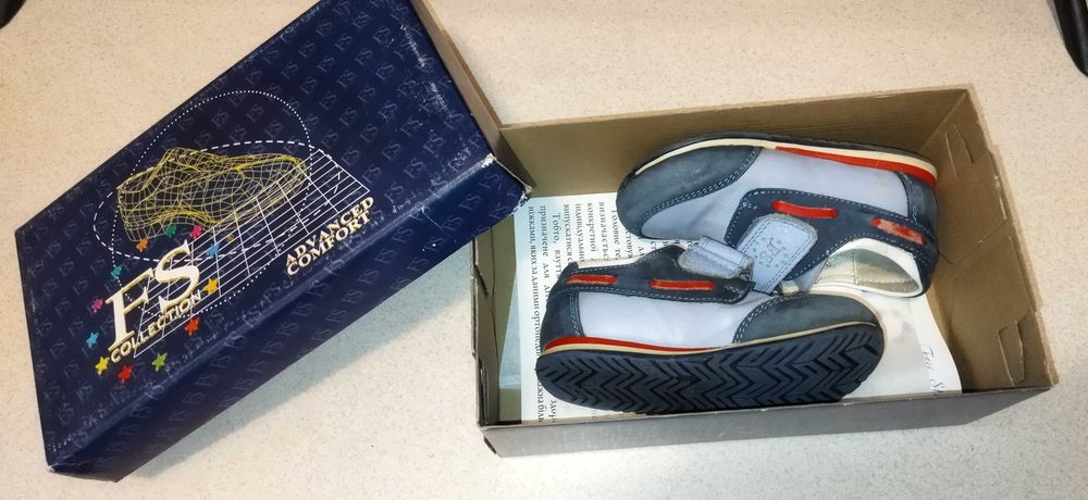 Туфли детские кожаные   " FS  Collection "   ( 14,5 р )  на липучке