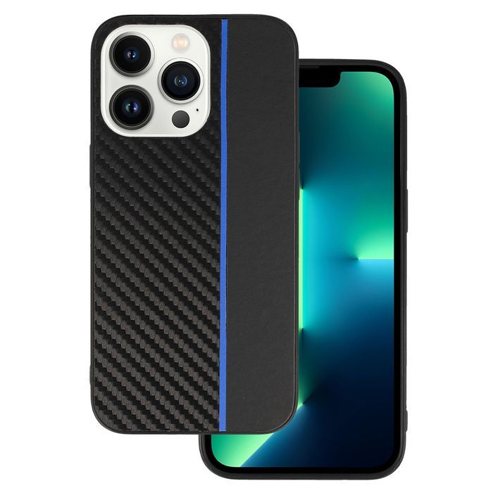 Tel Protect Carbon Case Do Iphone 13 Pro Czarny Z Niebieskim Paskiem