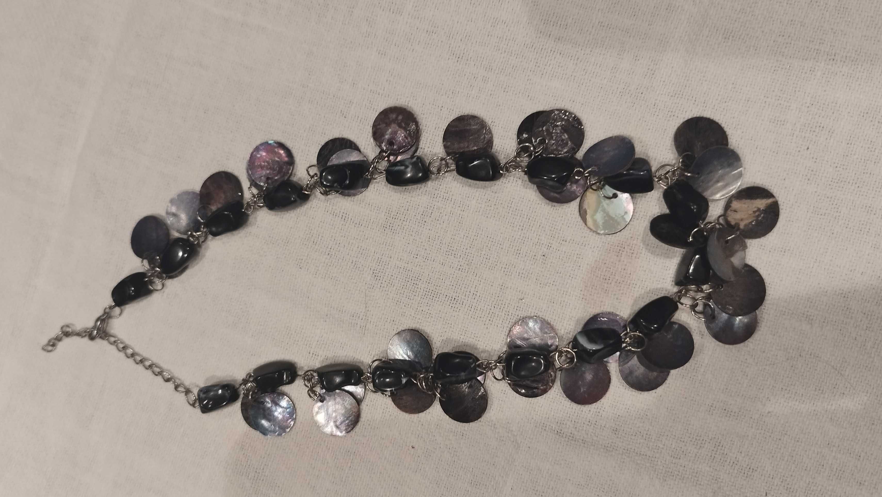 Versátil colar artesanal pedra natural (ónix / madrepérola)