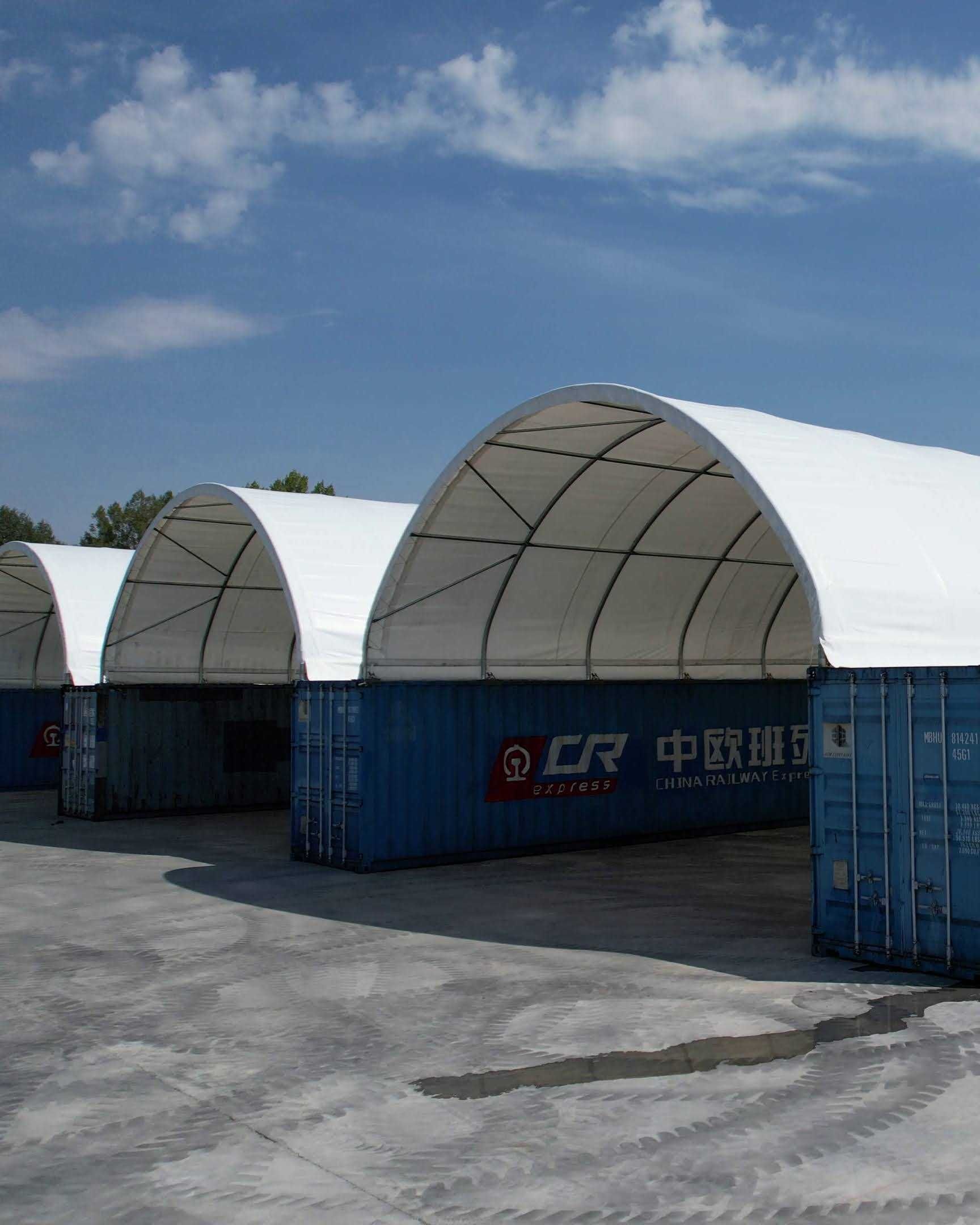 Zadaszenie kontenerów hala namiotowa 8x12 m wiata kontenerowa morskich