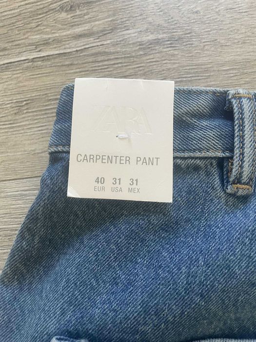 Jeansy ZARA, Carpenter, Roz. 40, Niebieskie//Ciemnoniebieskie