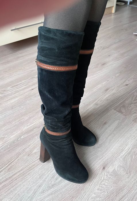 Зимние замшевые женские сапоги р.37