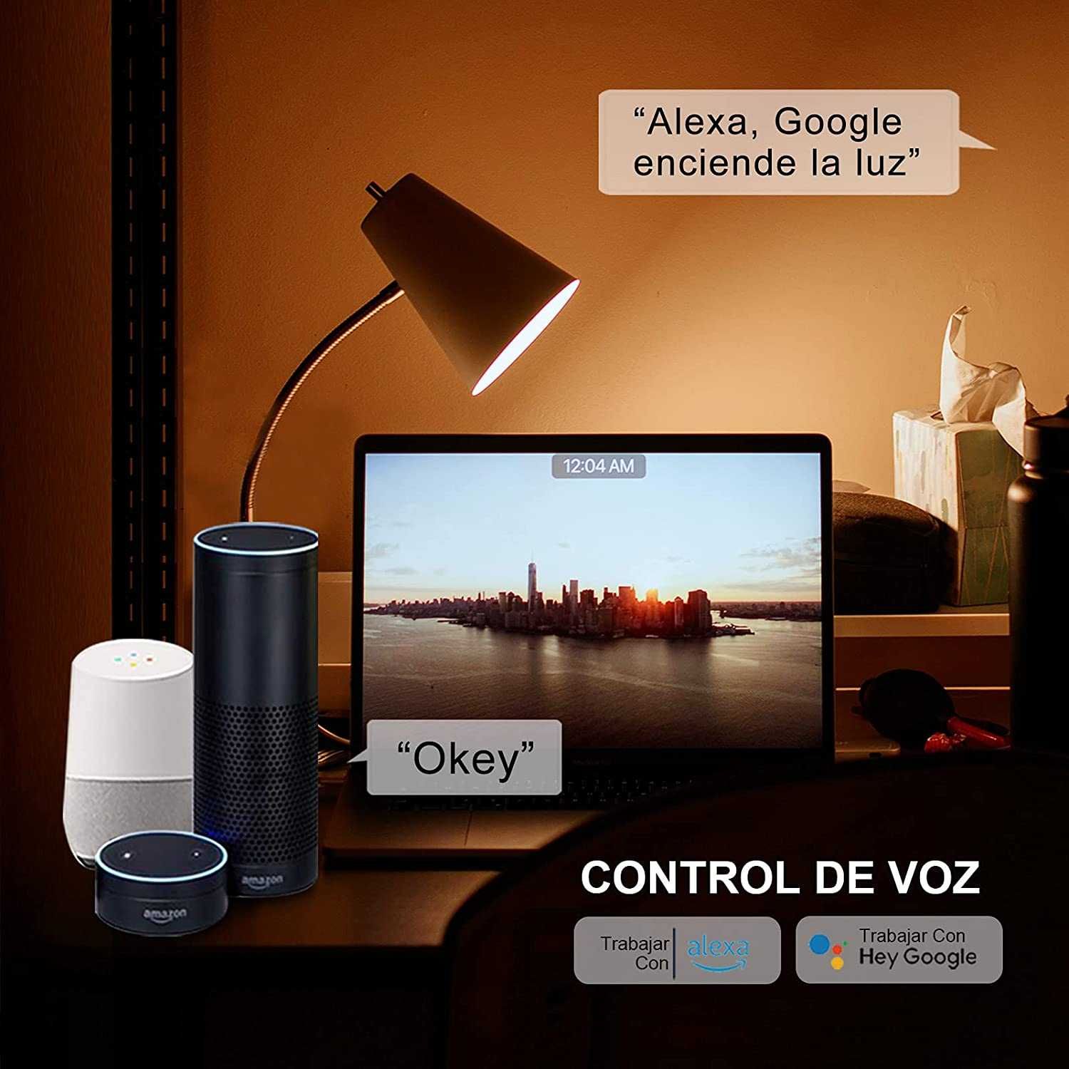 EXTRASTAR 2 Lâmpadas Alexa LED inteligente E27, 10 W, 800 lm