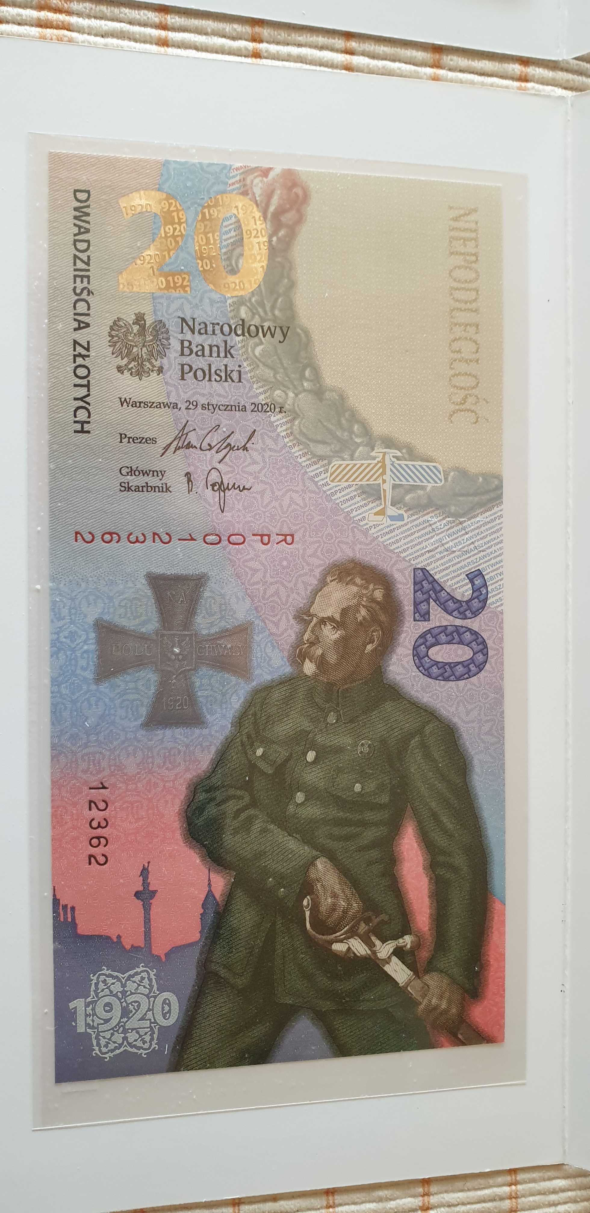 3szt banknotów  UNC w folii bankowej.Kaczynski,bitwa i ochrona.