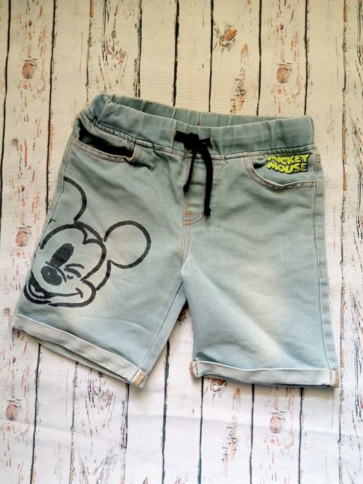 Spodenki jeansowe szorty Mickey Mouse 128