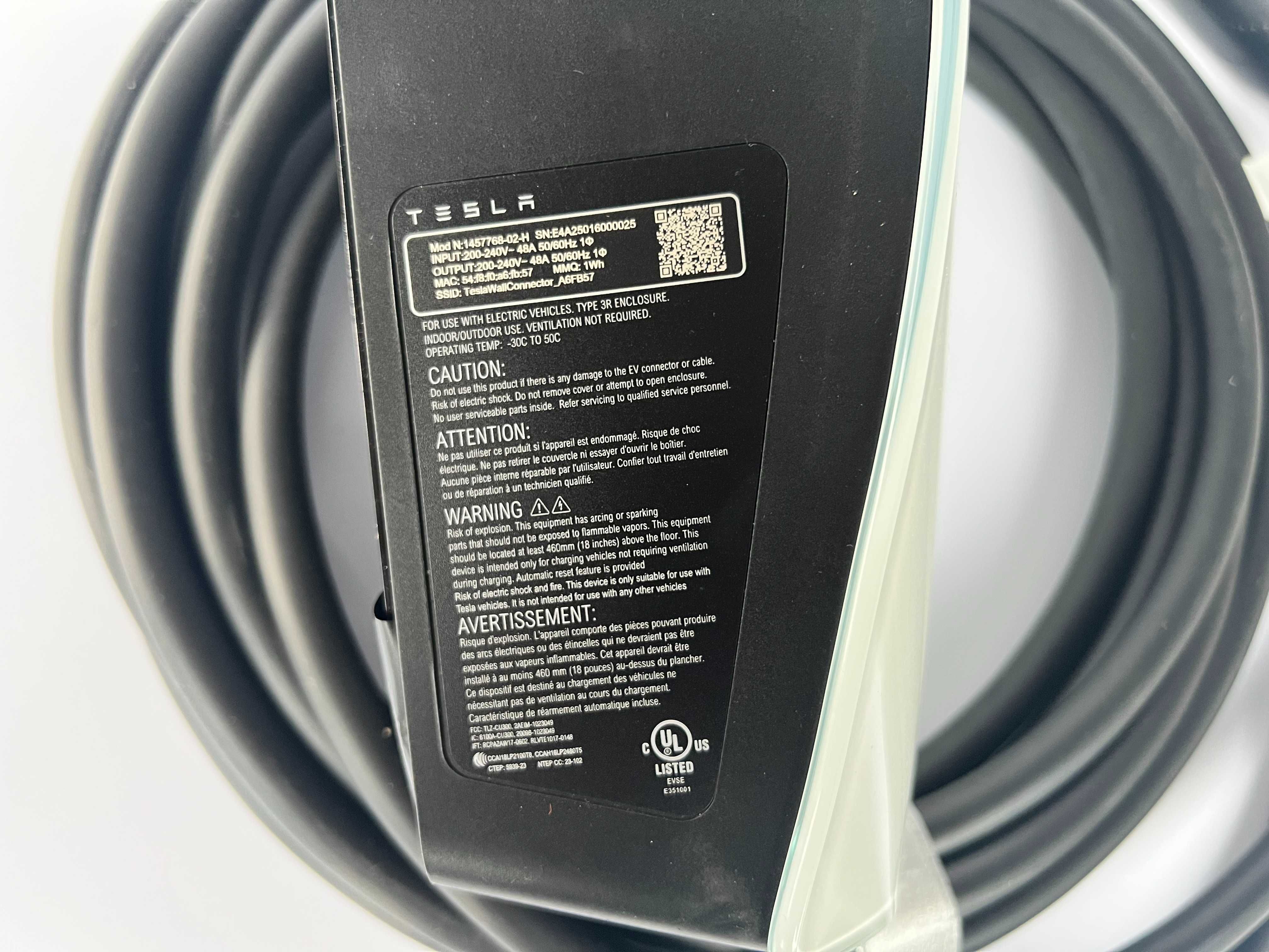 Зарядна станція Tesla Wall Connector USA Gen3, (48A). Оригінал.