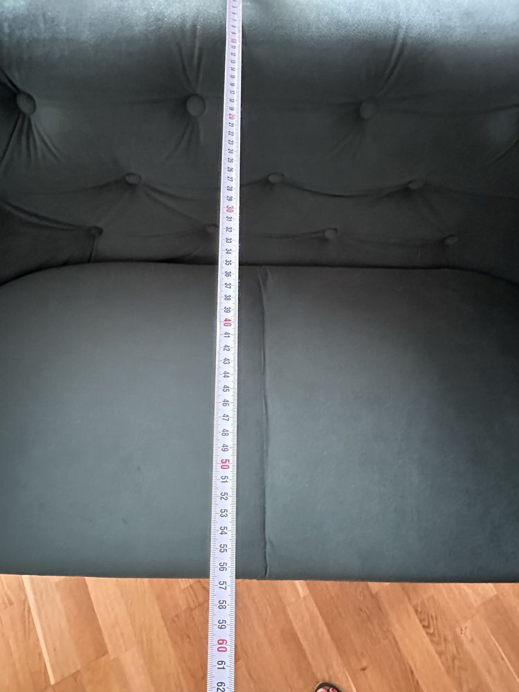 Sofa chesterfield butelkowa zieleń zielona 135x60cm