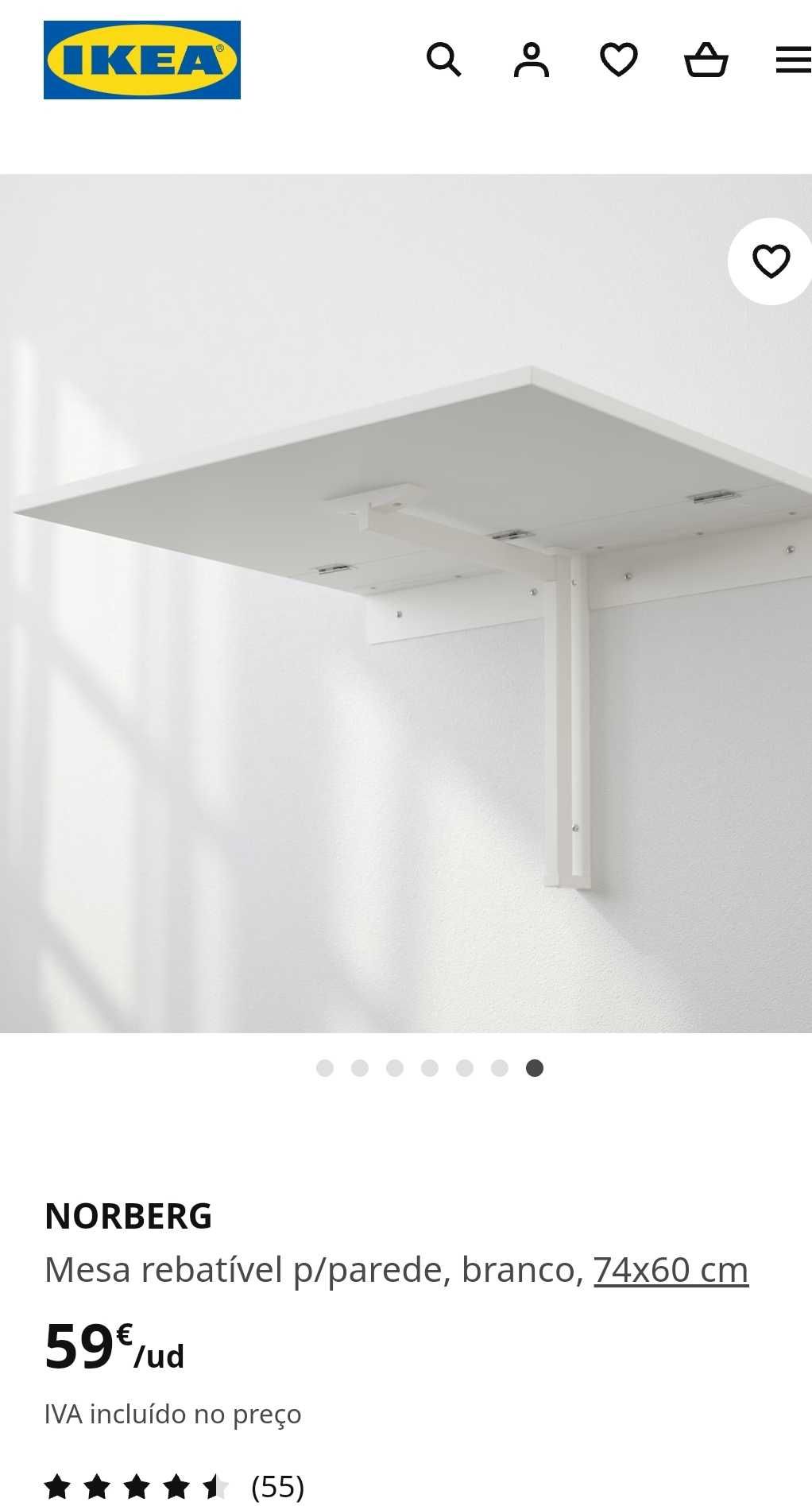 Mesa rebatível p/parede Ikea