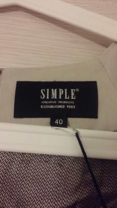 Sukienka SIMPLE rozmiar 40 ecru z paskiem kieszeniami NOWA 50% taniej