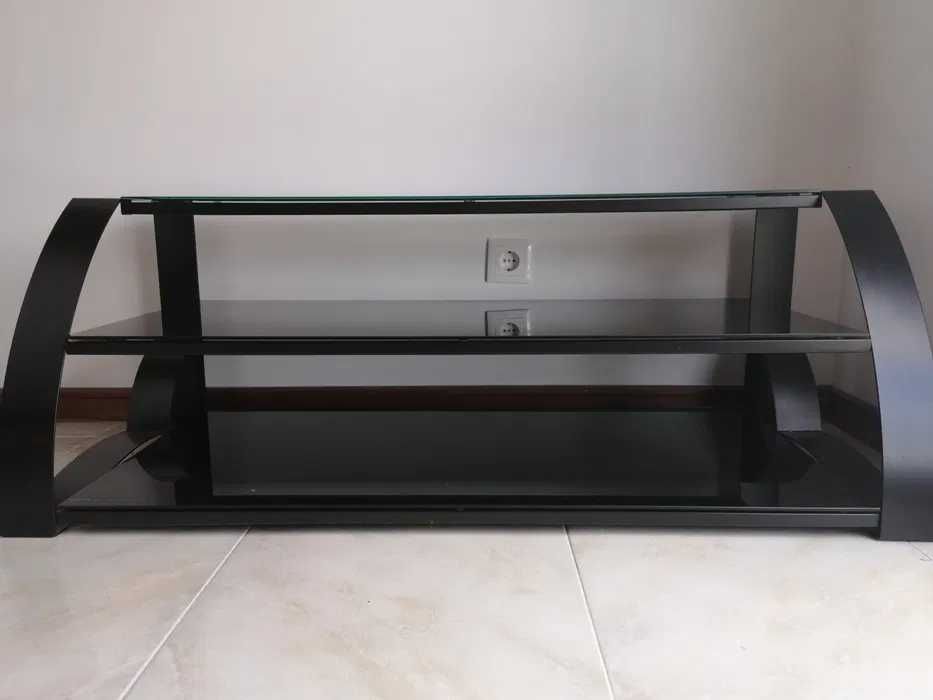 Movel de TV vidro preto