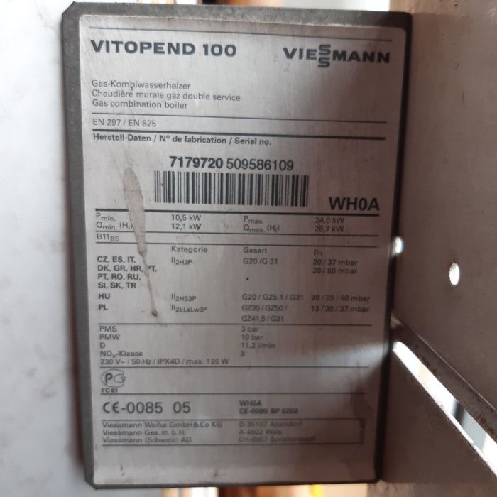 Zawór gazowy - Vitopend 100 WH0A części do kotła Viessmann