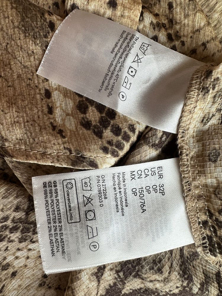 H&m bluzka koszula 32 xxs skóra węża