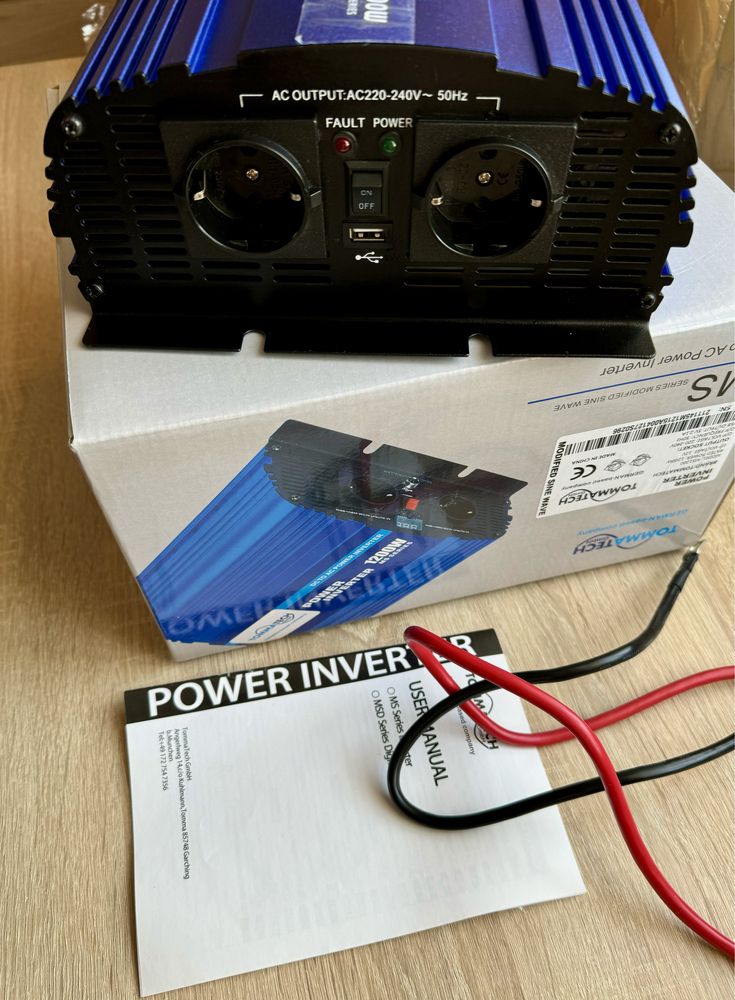 Інвертор напруги TommaTech MS-1200, 12V/220V, 1200W