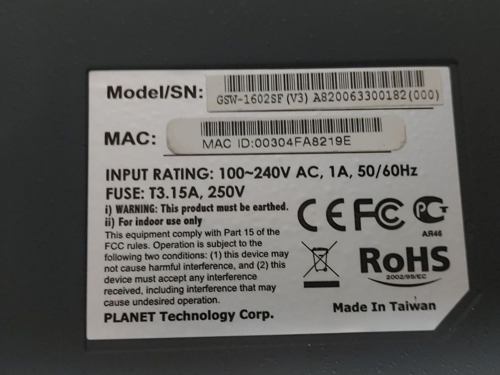 16-Port Gigabit Web Smart Switch Planet GSW-1602SF