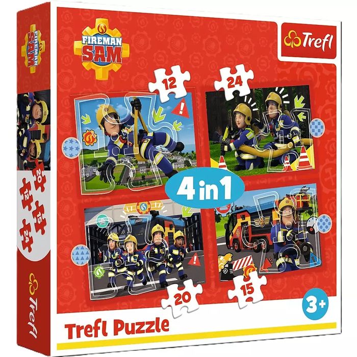 PUZZLE 4w1 Przygody strażaka Sama 34632. Trefl