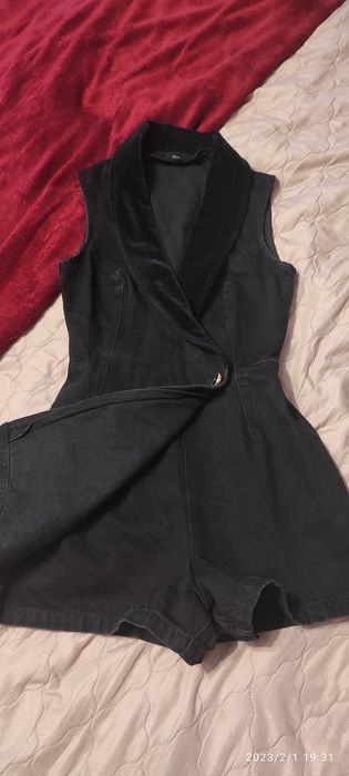 Kombinezon jeans River Island smokingowy