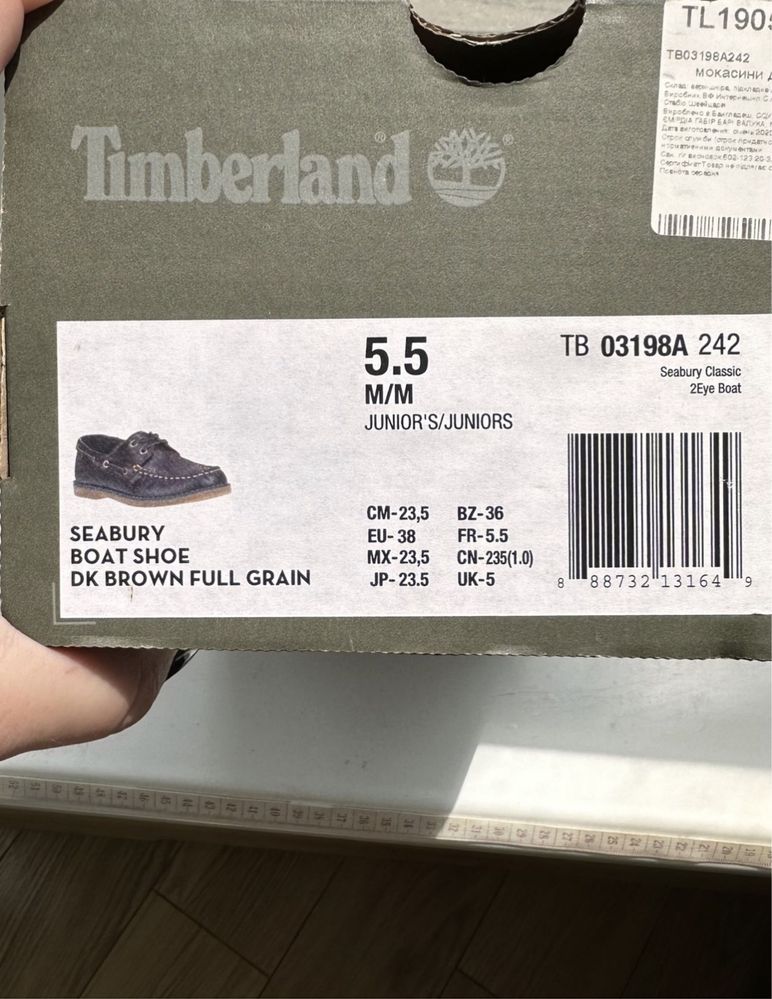 Топсайдери (мокасини) Timberland 37-38р (23,5см устілка)