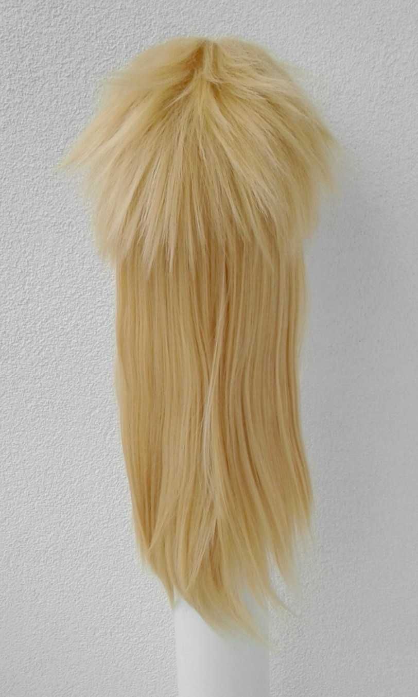 Żółta nastroszona peruka z grzywką blond cosplay wig