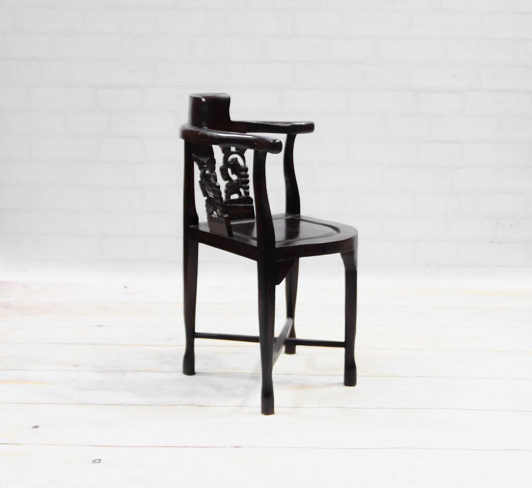 Piękne Zabytkowe Drewniane krzesło Chinoiserie narożny antyk rzeźbione
