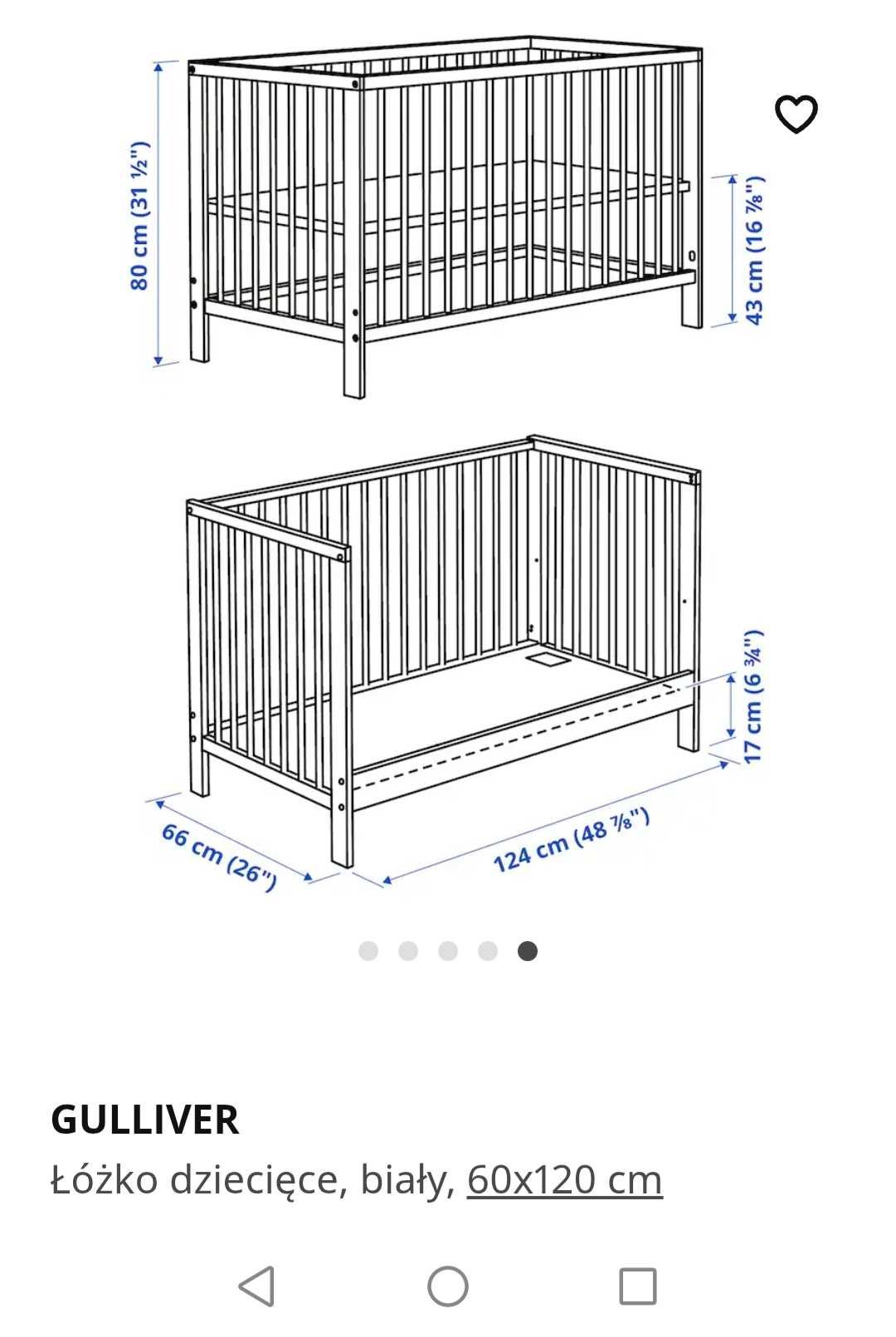 Łóżeczko niemowlęce GULLIVER z IKEA