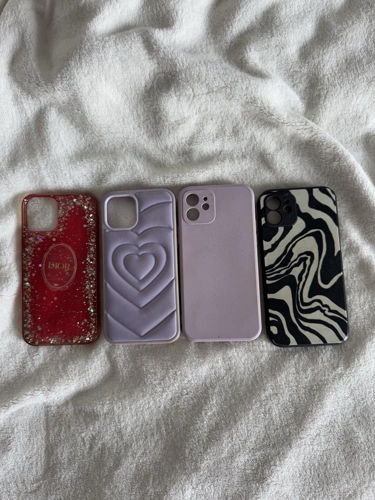 Zestaw 4 case na telefon iphone 12 obudowy plecki