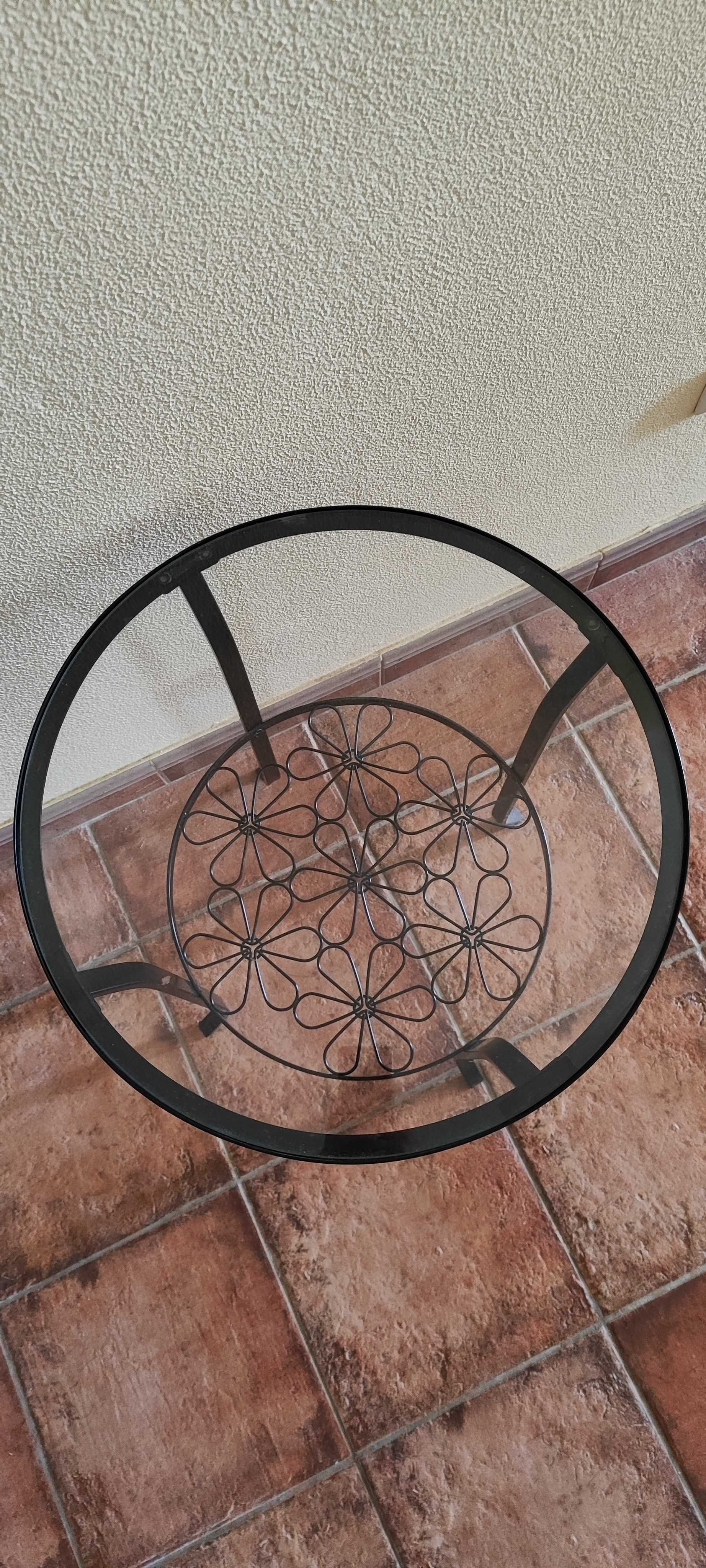 Mesa de vidro preta