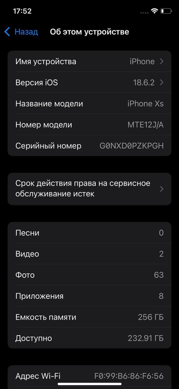 Iphone XS 256 gb