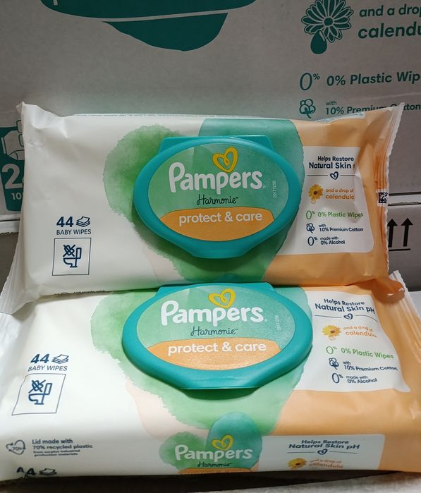Волога серветка Dada, 72шт.,Pampers 44шт. з клапаном