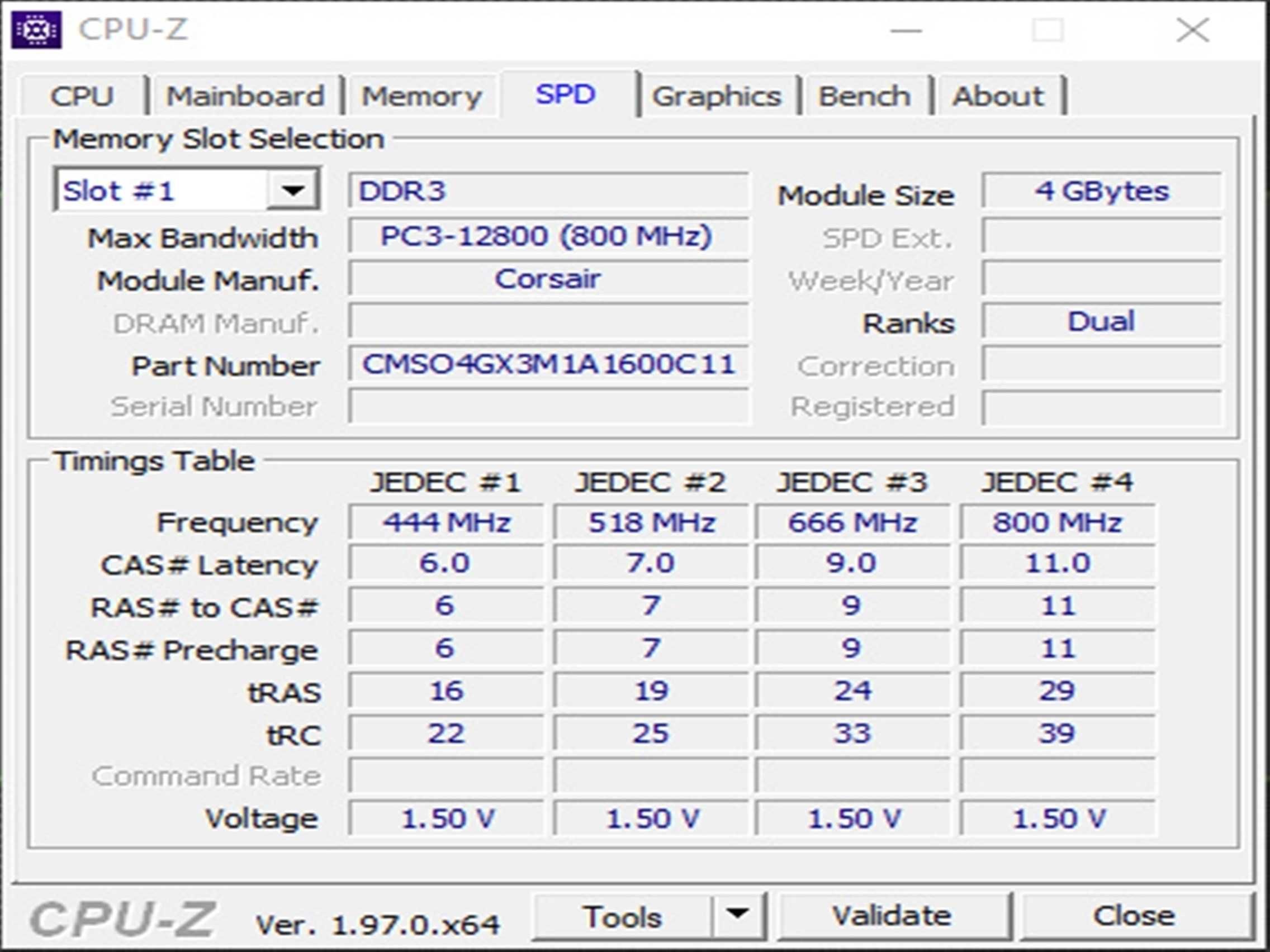 DDR3 4GB Corsair ValueSelect 12800