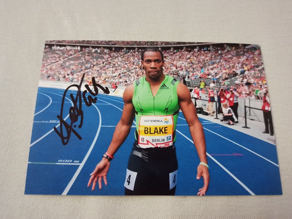 Autograf Yohan Blake sprint 100m lekkoatletyka Jamajka