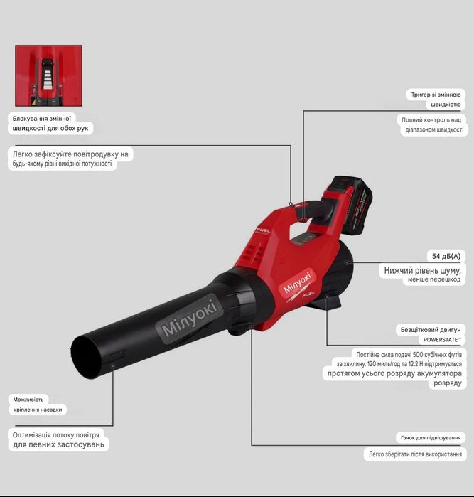 MILWAUKEE 3017-21HD, Повітродуйка, бловер