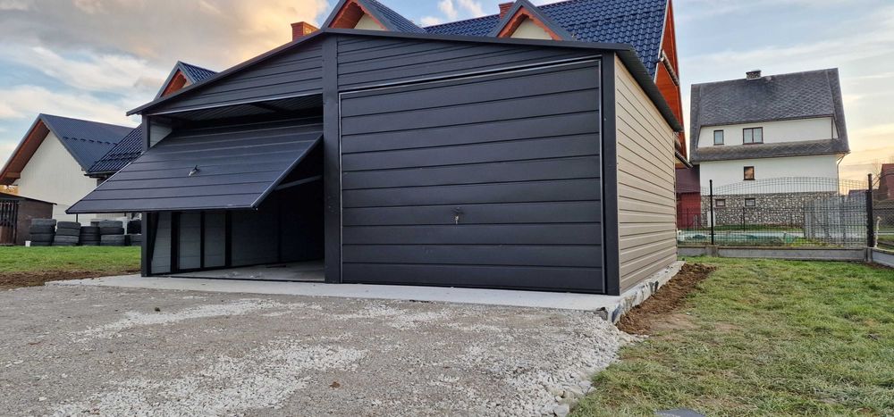 Garaż blaszany 2 stanowiska 6x5 i inne - Antracyt blaszak PROMOCJA