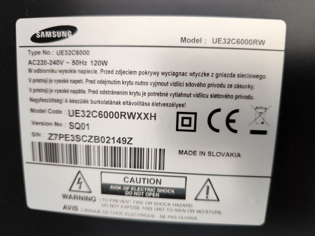 Sprzedam Samsung model UE32C6000RW