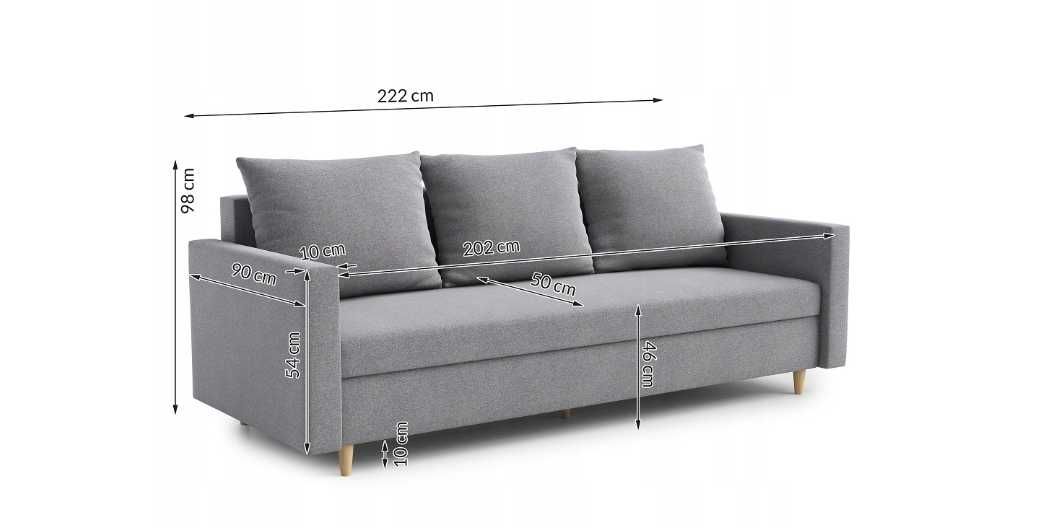 Sofa Kanapa Trzyosobowa 222 cm Bari RS08 O-sofa