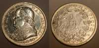 Państwo Kościelne Watykan 1 Lira 1866 Pius IX