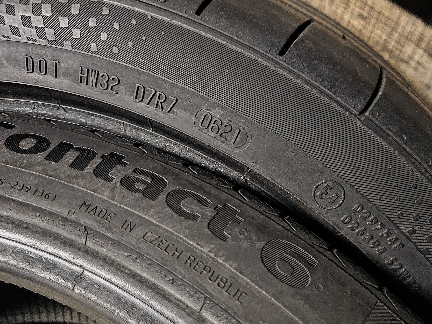 Пара 255/35r19 Continental | 7mm | 2021 | Czech | Преміум шини | Ідеал