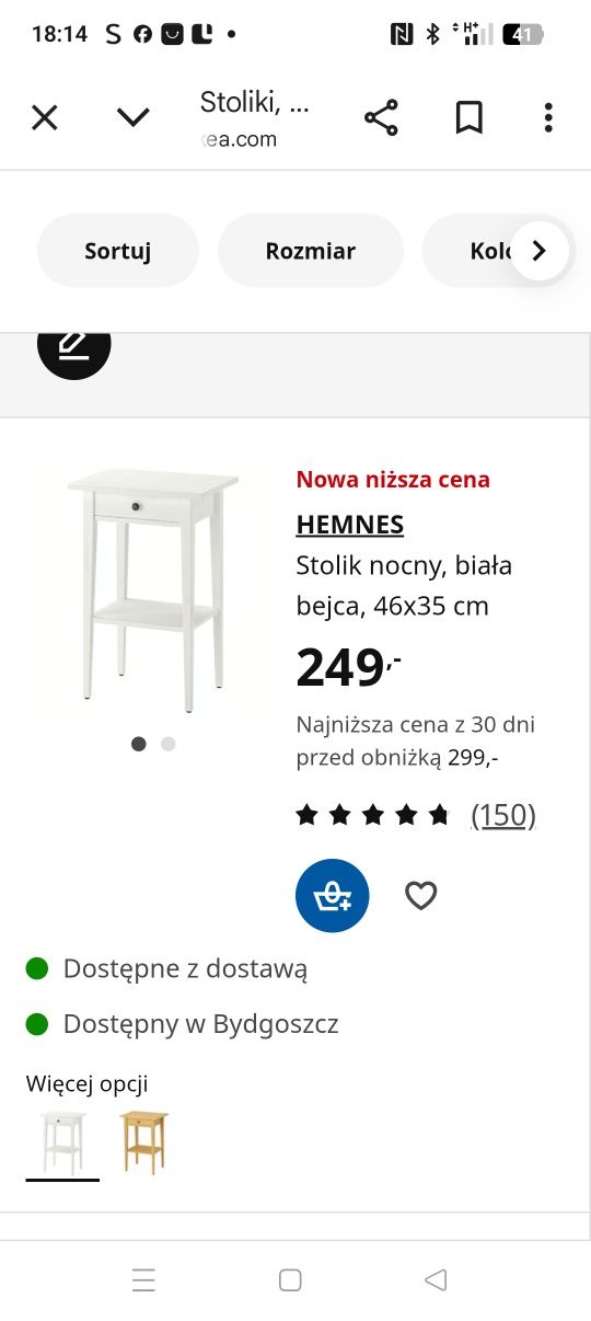 Stolik nocny Hamnes Ikea