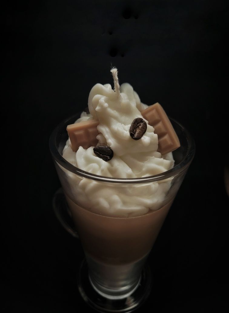 Naturalna świeca sojowa kawa latte rękodzieło artystyczne handmade