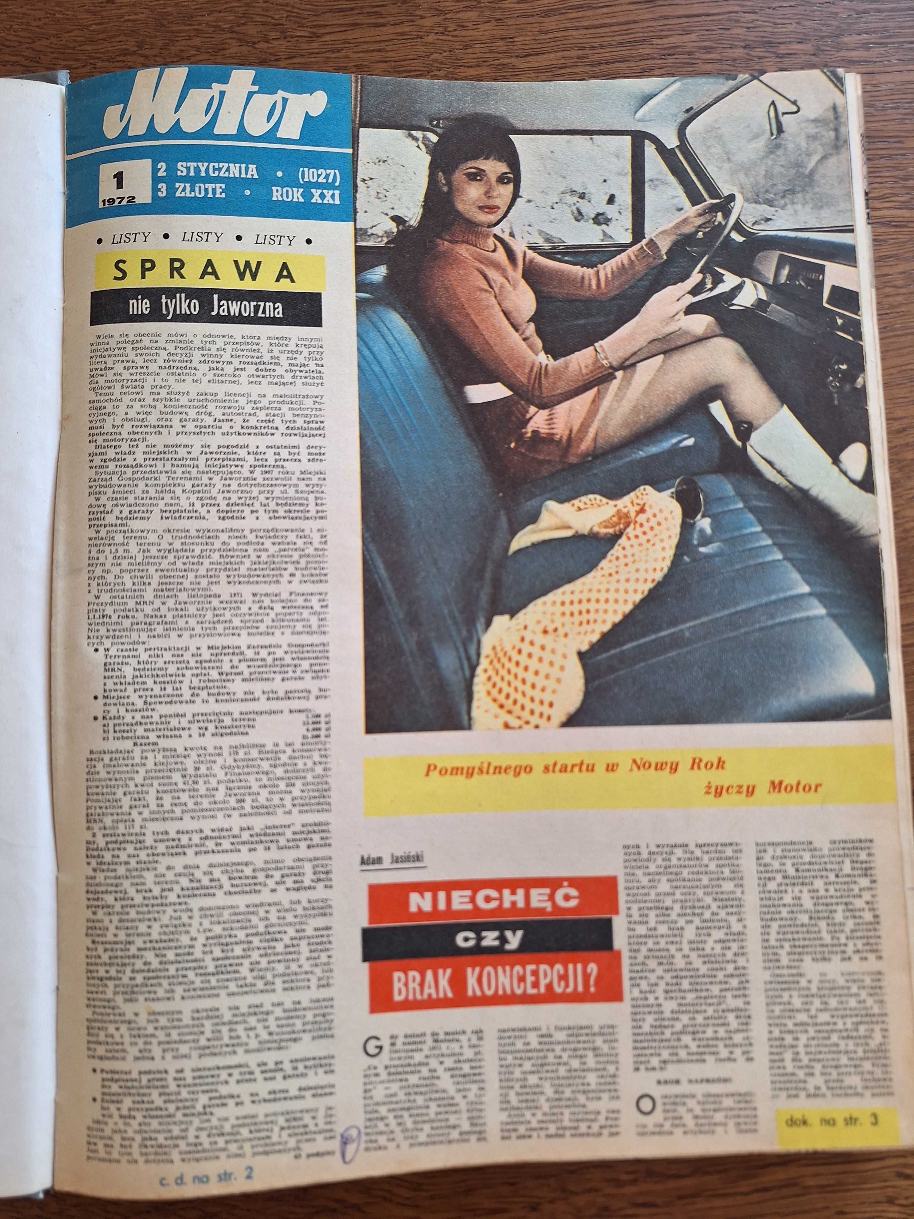 Czasopisma Motor - cały rocznik 1972