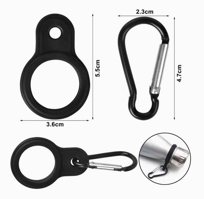 Aro de silicone para garrafas com Mosquetão