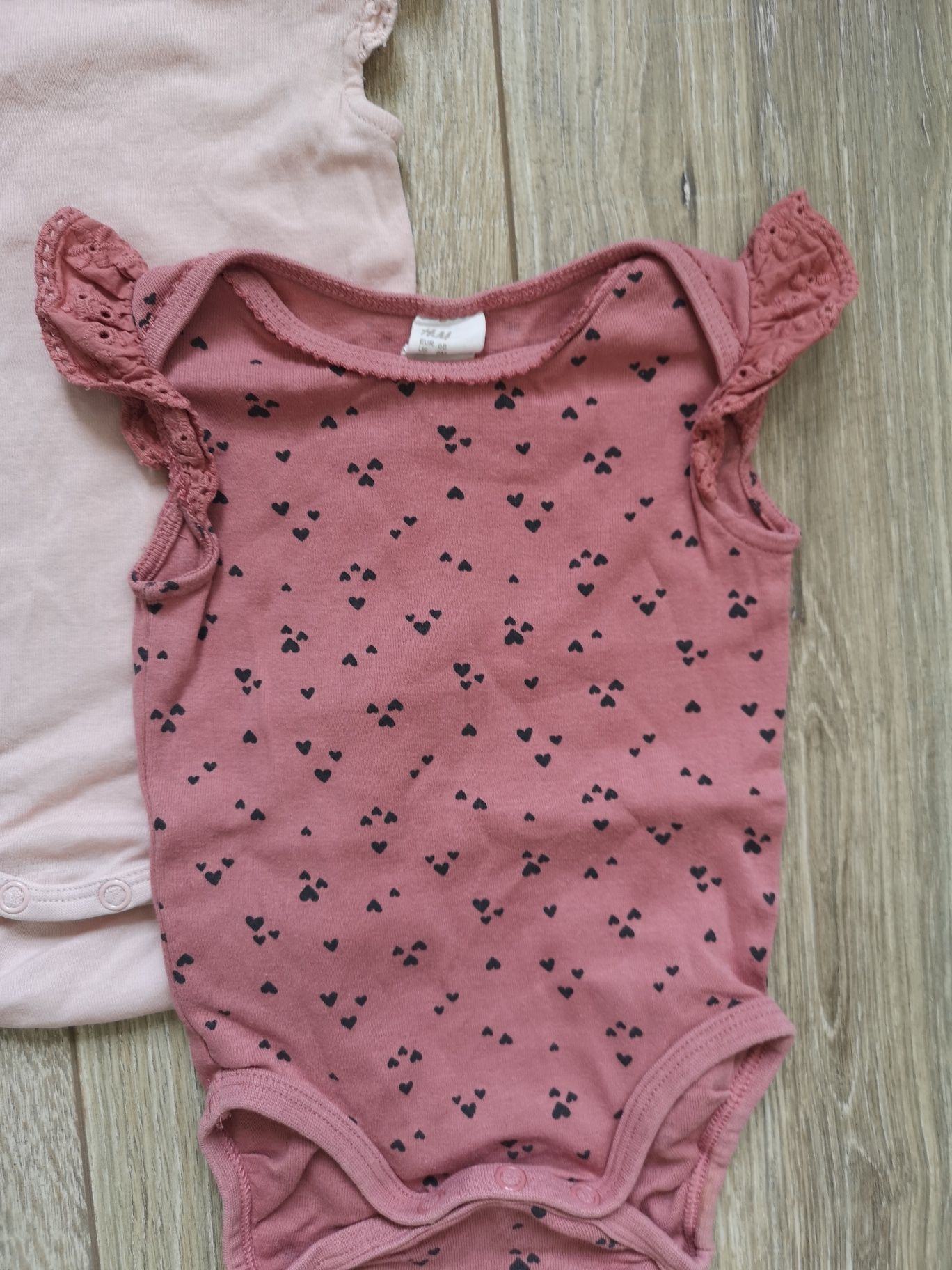 Zestaw Body dziewczęce z falbanką krótki rękaw 2 szt. H&M 62-68