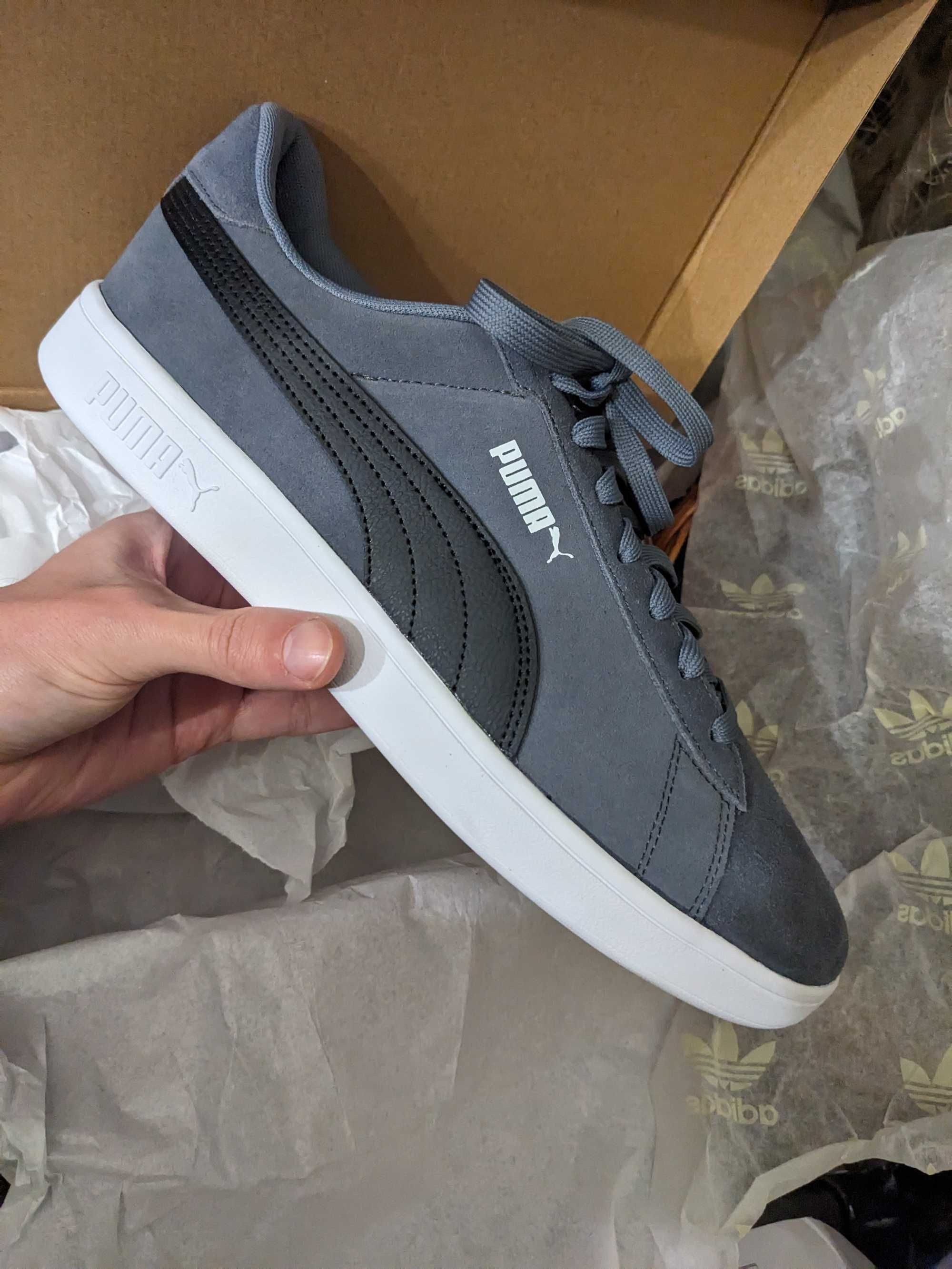 Оригинал US кеды 45 Puma Smash 3.0 Men's Sneakers Grey - Кожа замша