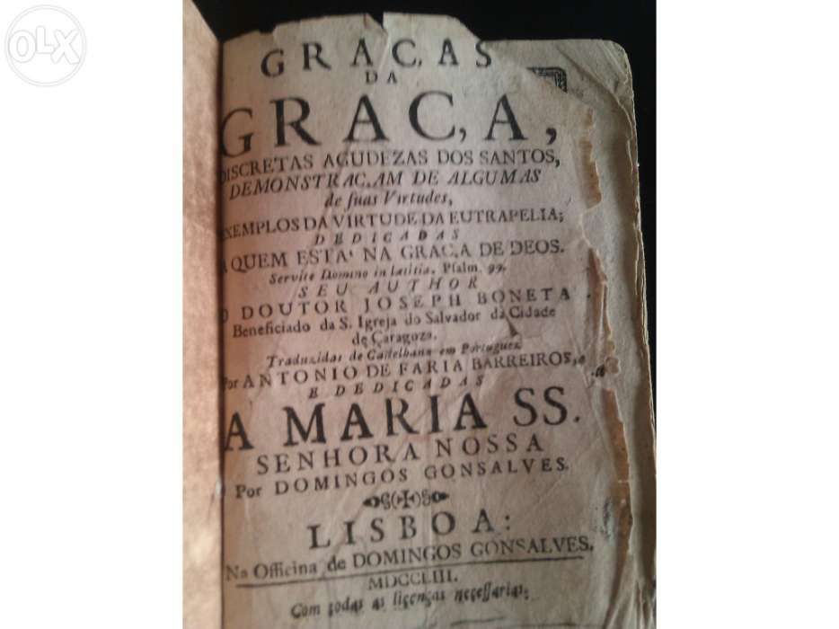 Livro - Graças da Graça 1758