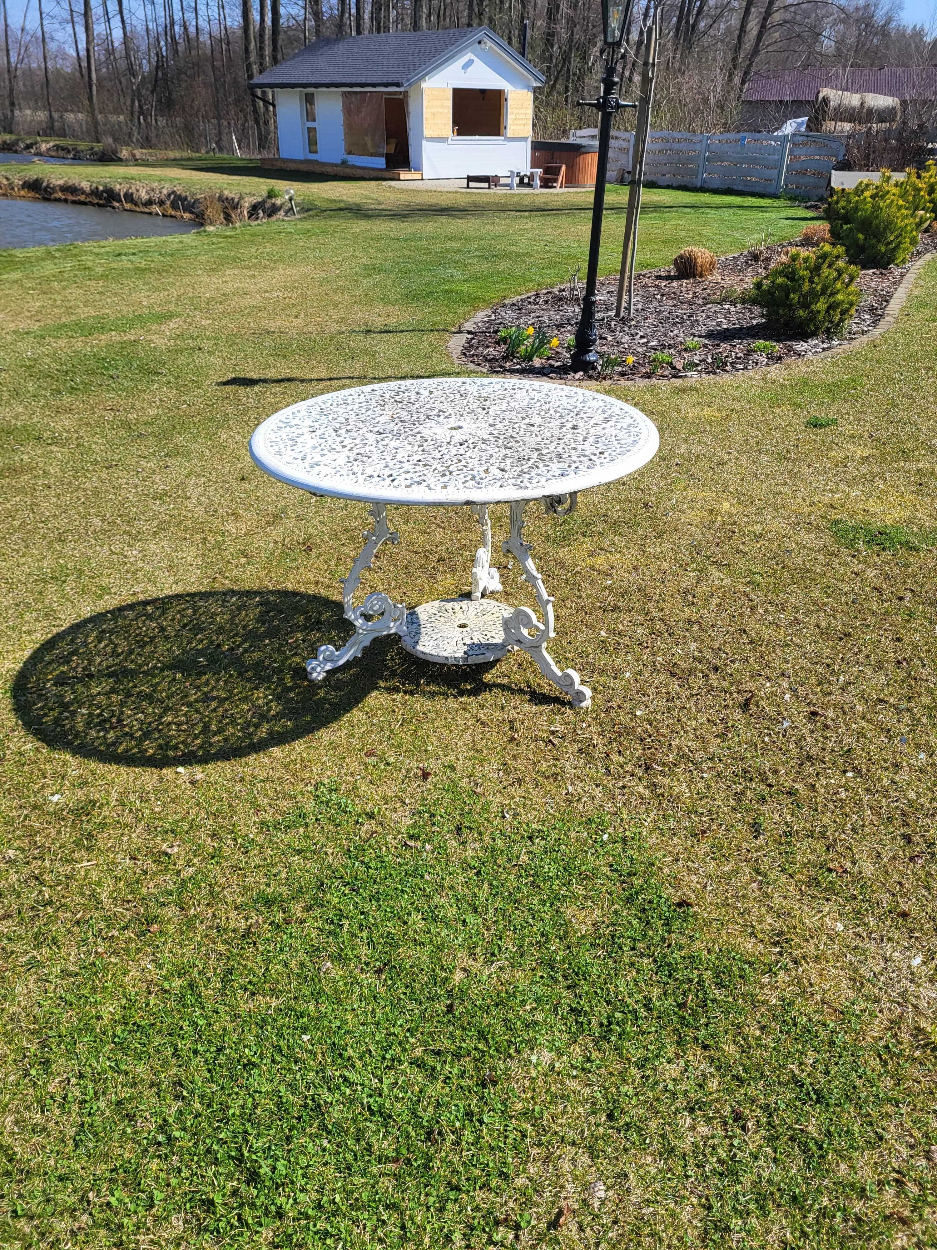 Aluminiowy stół ogrodowy 110 cm blat . Niespotykany wzór , Wysyłka