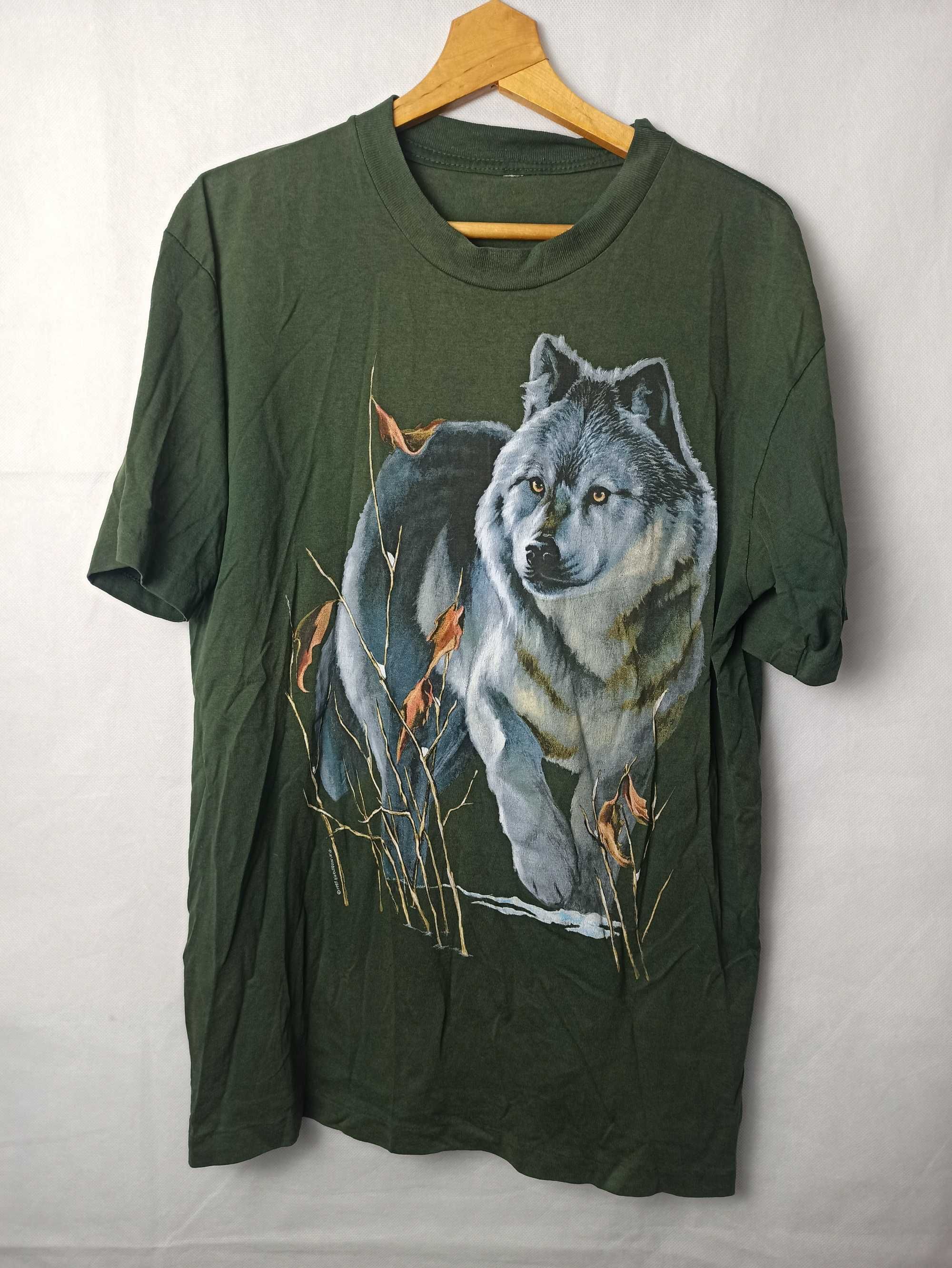 90s Vintage Wolf T-shirt Cottagecore Koszulka z Wilkiem