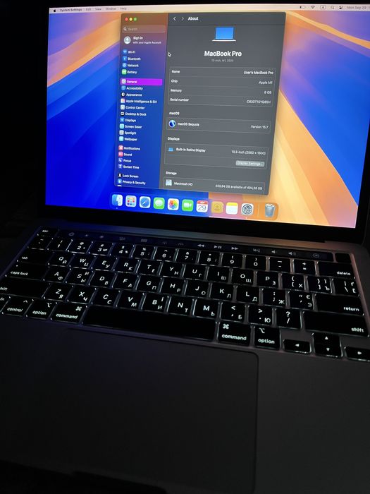 MacBook Pro M1 8/512GB 13" 2020 96 циклов, хорошее состояние