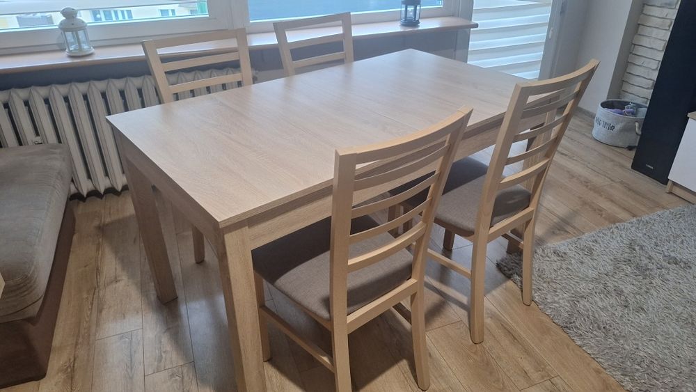 Zestaw stół dąb sonoma z 4 krzesłami