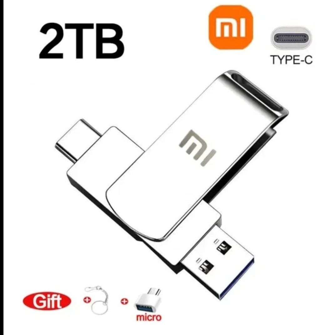 Xiaomi USB 3.0 drive 2 tb + USB to micro (переходник в комплекте)