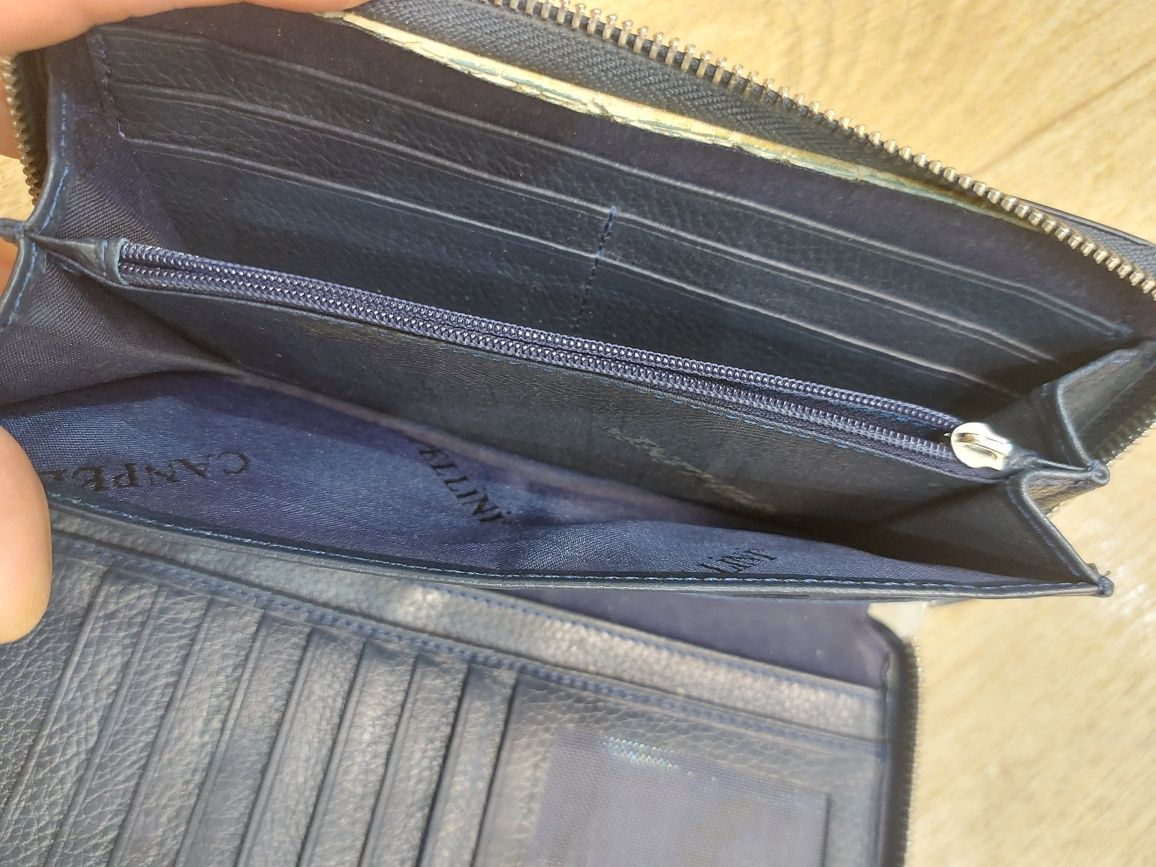 Барсетка темно-синяя Canpellin мужской кошелек гаманець клач кожа